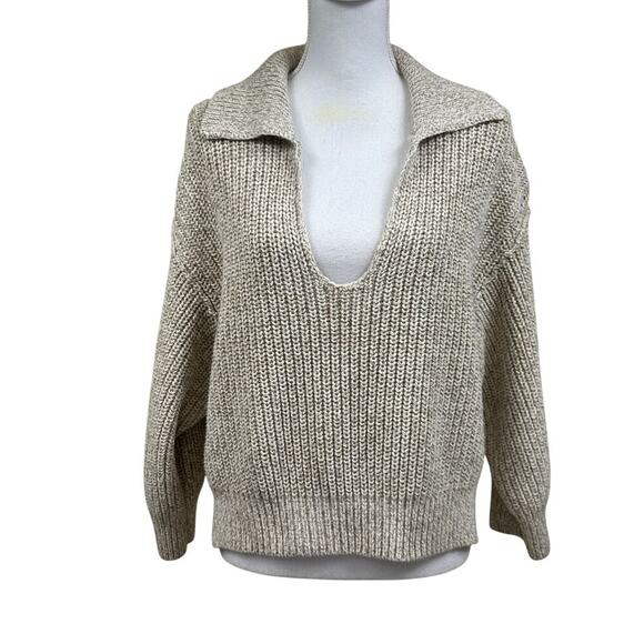 Free People Love This City collared sweater, effortless, cozy, quiet luxury - Picture 1 of 5